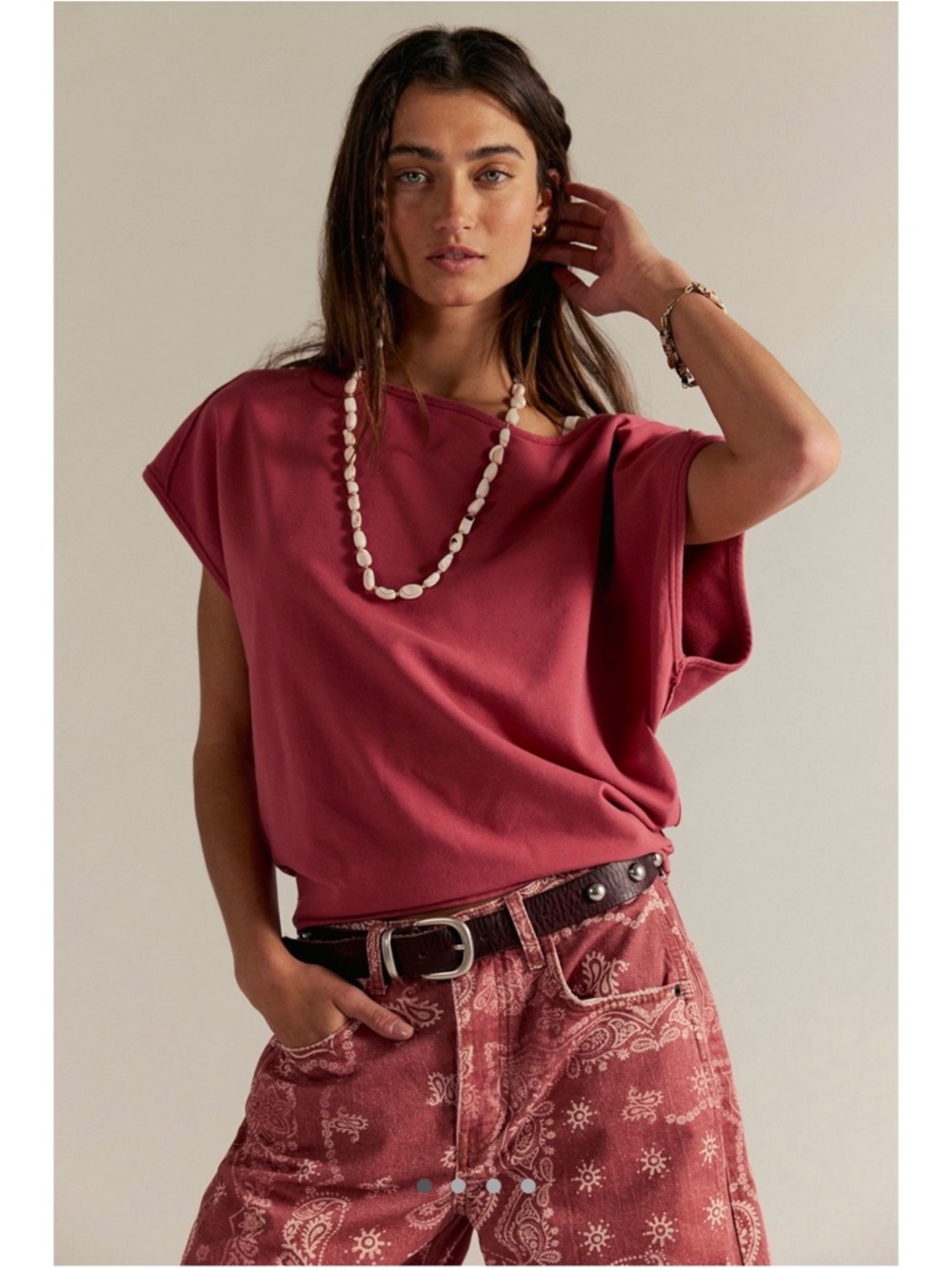 NWOT Free People Ventura Tee Slouchy Oversized XS